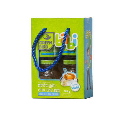 Lốc Green Bird - Babi Nước Yến Cho Trẻ Em Hương Vani - (4 hũ *72g)