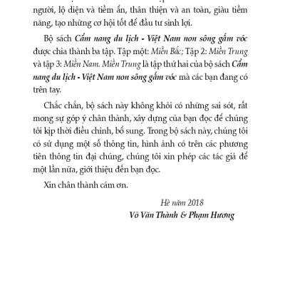 Cẩm nang du lịch: Việt Nam Non Sông Gấm Vóc - Miền Bắc (Tái bản có sửa chữa, bổ sung)