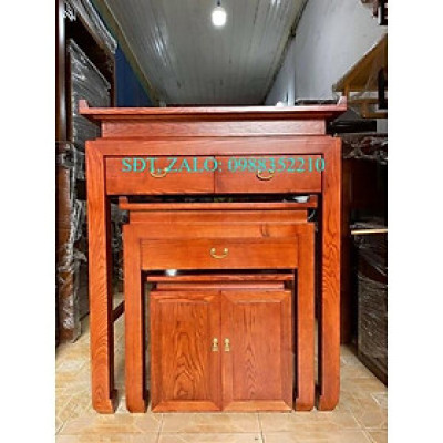 Án Gian, Án Thờ Gỗ Sồi hàng đẹp dài 1m12 phù hợp nhà nhỏ và chung cư