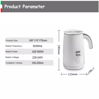 Máy Tạo Bọt Sữa Cao Cấp Thương Hiệu Delonghi Alicia EMF2.W 500W - HÀNG NHẬP KHẨU