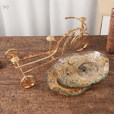 KỆ ĐỂ BÁNH HOA QUẢ 3 TẦNG HÌNH THUYỀN HỢP KIM ĐĨA KÍNH CƯỜNG LỰC CAO CẤP CHO SỰ KIỆN