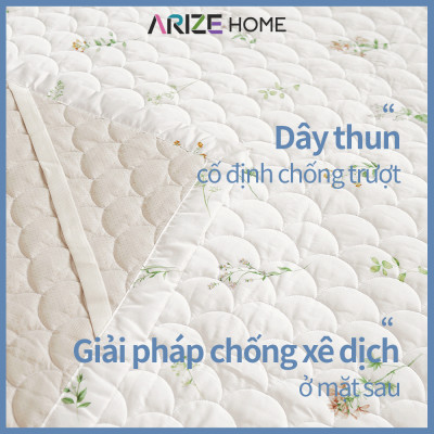 Tấm Bảo Vệ Nệm Arize Vải Microfiber Flower Beige 1.1mx2.1m, 1.6mx2.1m, 1.8x2.1m