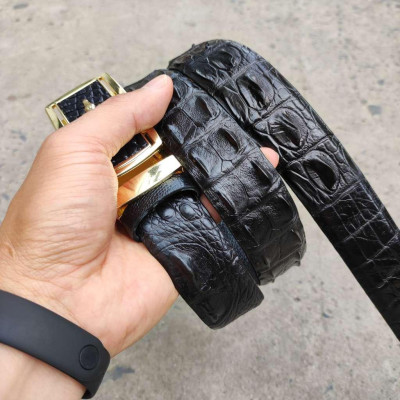 BIG SALE..! Thắt Lưng Cá Sấu CÓ GÙ RẤT ĐẸP TS106V (mặt vàng)