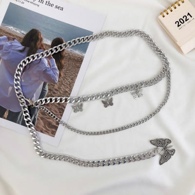 Thắt lưng nam nữ bản nhỏ belt xích mix cánh bướm độc đáo phong cách hip hop phụ kiện trang trí quần áo hot trend xu hướng mới