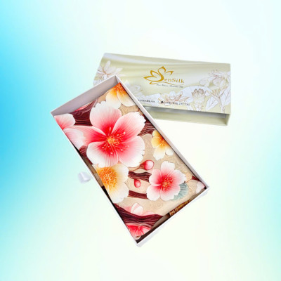 Silk Printed Square Scarves - Khăn in Lụa Cao Cấp SenSilk - Quà Tặng Khăn Lụa Đẳng Cấp Việt Nam - Họa Tiết Hoa Đào