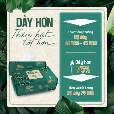 Khăn vải khô đa năng Lamy EcoWipes gói 60 tờ không mùi không cồn không chất tẩy trắng