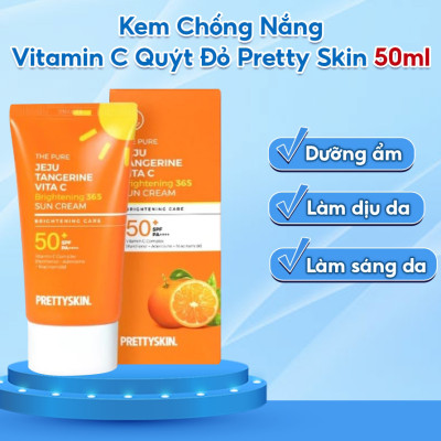 Kem chống nắng Vitamin C Pretty Skin Jeju Vita C Brightening 365 Sun Cream Hàn Quốc 50ml