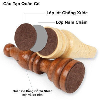 Cờ Vua Nam Châm  Bằng Gỗ Cao Cấp Chọn Size - Bộ Cờ Vua Cao Cấp Gỗ Tự Nhiên Có Gắn Nam Châm Chính Hãng miDoctor