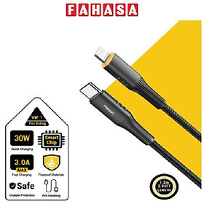 Cáp Sạc Nhanh Thông Minh Tự Ngắt Pisen Pro - Fox Intelligent PowerOff Lightning USB-C 1.2m