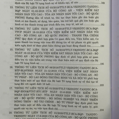 Các Thông Tư Liên Tịch Của Tòa Án Nhân Dân Tối Cao, VKSNDTC về Hình Sự, Tố Tụng Hình Sự, Dân Sự, Tố Tụng Dân Sự