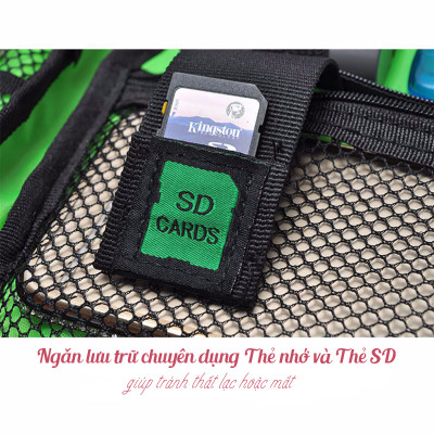 Túi đựng phụ kiện nhiều ngăn vải Nylon chống thấm nước cho Cáp sạc di động, Sạc dự phòng, điện thoại, tai nghe, thẻ nhớ - Hàng chính hãng