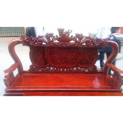 Bộ bàn ghế trạm nghê đỉnh gỗ xà cừ