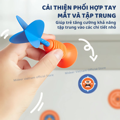 Bộ ném tiêu cao su kèm sticker hồng tâm Mideer Suction Dart