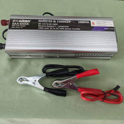 Kích Chuyển Đổi Điện Suoer 1000W 2IN1 - Kích 12V Lên 220V Kèm Sạc Ắc Quy Tự Ngắt Khi Đầy