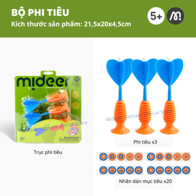 Bộ ném tiêu cao su kèm sticker hồng tâm Mideer Suction Dart