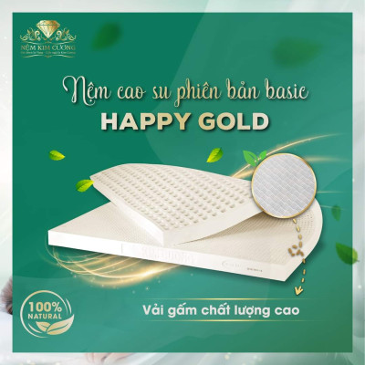 Nệm cao su thiên nhiên Kim Cương Happy Gold - 160x200x15cm