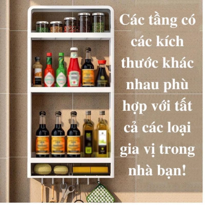Kệ Đựng Gia Vị, Kệ Để Đồ Nhà Bếp, Kệ Để Đồ Dùng Nhà Bếp Gắn Tường Tiện Dụng Kệ Treo Tường Đựng Lọ Gia Vị Và Gia Vị Đa Chức Năng - HÀNG CHÍNH HÃNG MINIIN