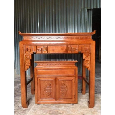 Án Gian, Án Thờ Gỗ Sồi hàng đẹp dài 1m12 phù hợp nhà nhỏ và chung cư