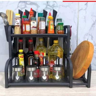 Kệ Đựng Gia Vị  2 Tầng Đựng Đồ Dùng Nhà Bếp Đa Năng Tiện Lợi
