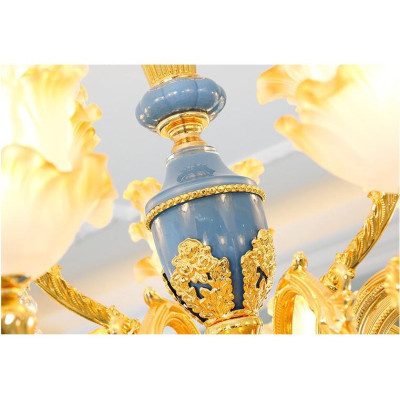 Đèn Chùm Pha Lê 15 tay XANH NGỌC- Phong Cách Châu Âu Hiện Đại Phù Hợp Trang Trí Phòng Khách, Nhà Hàng, Hội Trường.