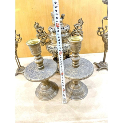 ĐỈNH NGŨ SỰ 42 CM NẶNG 11 KG CHẤT LIỆU BẰNG ĐỒNG 