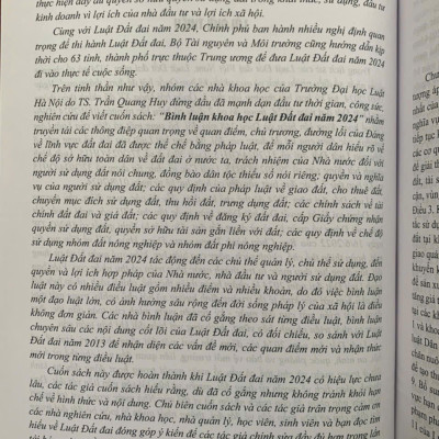 Bình luận khoa học Luật Đất đai năm 2024