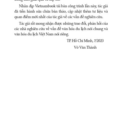 Một Số Vấn Đề Về Văn Hóa Du Lịch Việt Nam (Tái bản có sửa chữa, bổ sung)