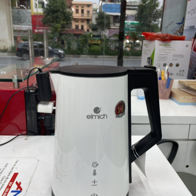 Ấm đun siêu tốc Elmich KEE-3856 (Cấu Tạo 2 Lớp, Dung tích 1,7 Lít, Công suất 2200W, Màn Hình Cảm Ứng, Hiển Thị 5 Mức Cài Đặt Nhiệt Độ) - Hàng Chính Hãng