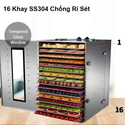 Máy sấy thực phẩm chuyên nghiệp dung tích 100 lít, 16 khay thương hiệu Mỹ cao cấp Septree ST-02 - Hàng Nhập Khẩu