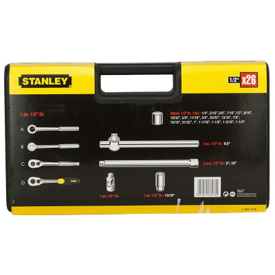 BỘ ĐẦU TUÝP 1/2 INCH 26 CHI TIẾT STANLEY 86-478 - HÀNG CHÍNH HÃNG