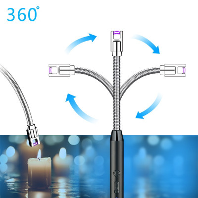 Bật Lửa Điện Tử Sạc USB Dùng Cho Tiệc Nướng BBQ - 23x1.5cm 42g - Màu Đen