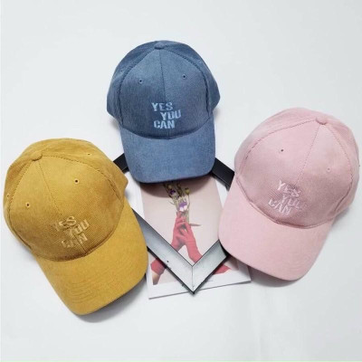  Nón kết lưỡi trai Nhung thêu YES YOU CAN nhiều màu pastel cực xinh