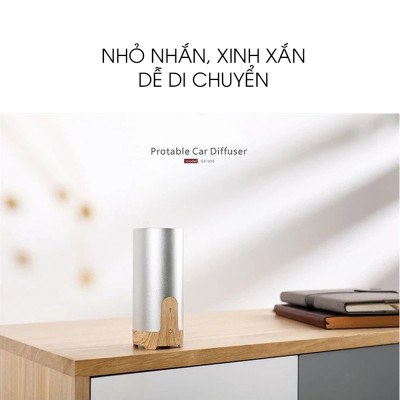 Máy Xông Tinh Dầu Xe Hơi Cao Cấp Gx02 | Giúp Tạo Hương, Khử Mùi, Chống Say Xe | Tặng 3 Chai Tinh Dầu Kobi Sả Chanh + Bạc Hà + Oải Hương Nhập Khẩu Ấn Độ