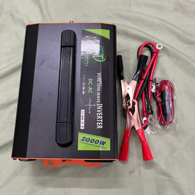 Hàng Nhật - Bộ Kích Điện 12V Lên 220V 2000W Sóng Sin Chuẩn, Màn Hình LED Hiển Thị Vôn, Dòng Tải, Nhiệt Độ | Loại Cao Cấp Bền Bỉ