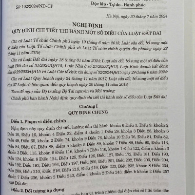 Luật đất đai ( sửa đổi, bổ sung năm 2024 ) và các văn bản hướng dẫn thi hành