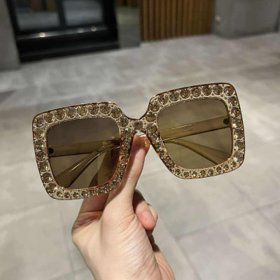 Kính râm nữ Mắt vuông oversize đính đá siêu lấp lánh + Tặng phụ kiện kèm theo