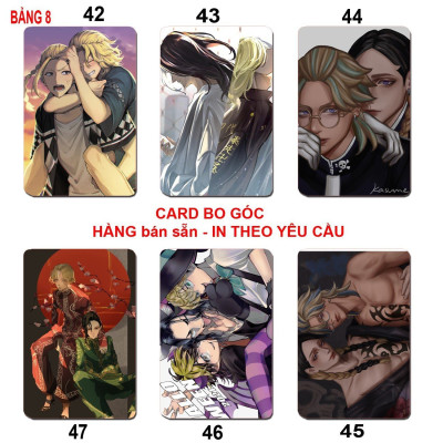 Card anime Tokyo Revengers 6 ảnh khác nhau/ Thẻ card kịch Trường takemiki Tokyo Revengers