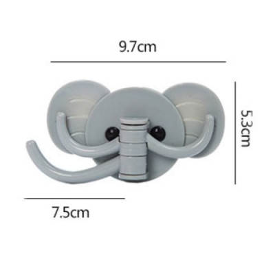 Combo 3 Móc Dán Tường Treo Đồ Dán Tường Hình Voi GroFa 