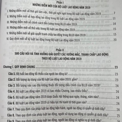 500 Câu Hỏi Và Tình Huống Giải Quyết Các Vướng Mắc, Tranh Chấp Lao Động Theo Bộ Luật Lao Động Năm 2019