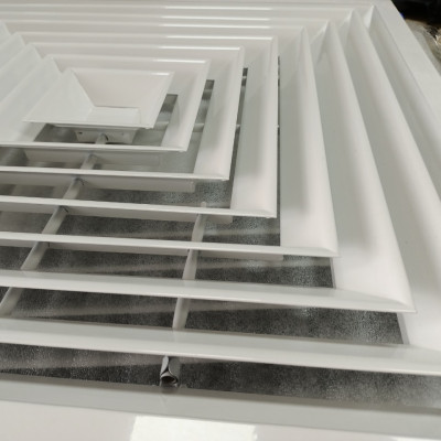 Cửa gió khuếch tán 600x600, miệng gió điều hòa âm trần nhôm sơn tĩnh điện