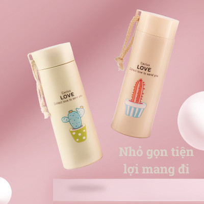 Bình Giữ Nhiệt Xương Rồng, Bình Giữ Nhiệt Thủy Tinh, Bình Đựng Nước 450ml Ly Giữ Nhiệt, Bình Giữ Nhiệt Mini Giao Màu Ngẫu Nhiên