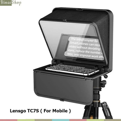 Lensgo Teleprompter TC7 - Máy Nhắc Chữ Mini Cho Biên Tập Viên, MC Truyền Hình, Kích Thước Nhỏ Gọn, Dùng Cho Điện Thoại, Máy Ảnh - Hàng Chính Hãng
