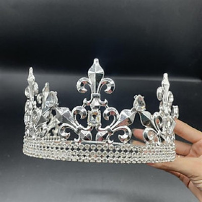 Vương miện nam nửa đầu màu trắng cao 8,5cm