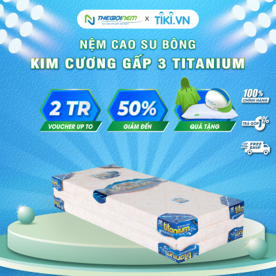 Nệm Kim Cương Gấp 3 Cao Su Bông