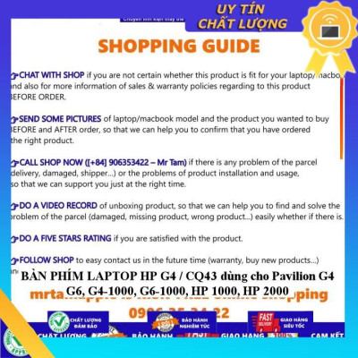 BÀN PHÍM LAPTOP HP G4 / CQ43 dùng cho Pavilion G4 G6 G4-1000, G6-1000, HP 1000 HP 2000 - Hàng Nhập Khẩu New Seal