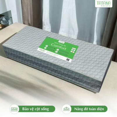 Nệm Bông Ép Tatana Comfort Gấp 3- Di chuyển tiện lợi - Độ Cứng Vừa, Nâng Đỡ Cơ Thể, Áo Nệm Nhiều Màu