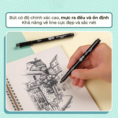 Bút Kim Kỹ Thuật 0.5 mm - Drawing Pen - Colorkit DW-C004 - Mực Đen