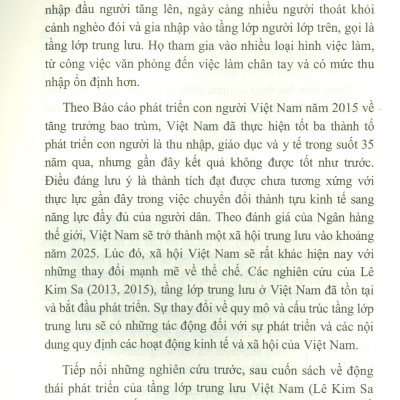 Đặc Trưng Và Vai Trò Của Tầng Lớp Trung Lưu Ở Việt Nam (Sách chuyên khảo)