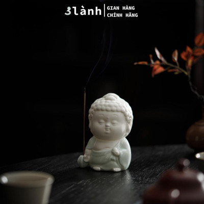 Đế Cắm Nhang Trầm Hương Tượng Phật Gốm Sứ Cao Cấp Dáng Đứng, Nằm, Thiền 3 Lành Trang Trí Tâm Linh Thờ Cúng