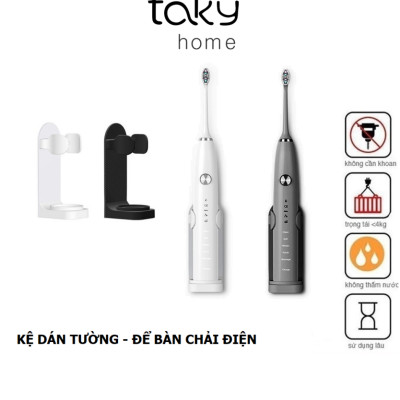 Kệ Dán Tường Nhiều Màu Để Bàn Chải Điện Cao Cấp. Phù Hợp Với Phòng Tắm Hiện Đại, Sử Dụng Miếng Dán 3M. Taky Home 4015